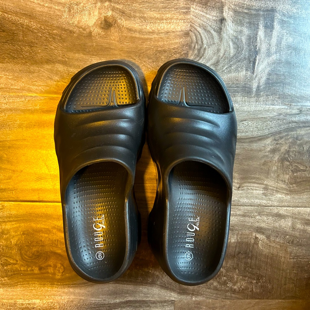 Black platform wedges